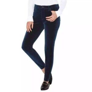 Well Worn Womens 29" In High-Rise Luxe Velvet Tapered Pants Blue Size 12/32 NWT